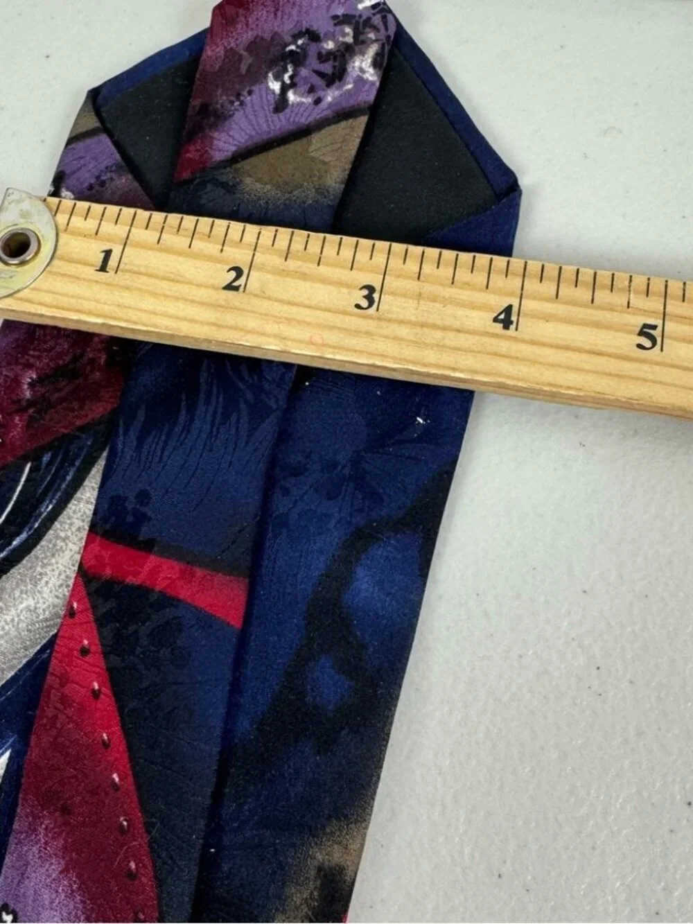 BOSA Silk Abstract Tie Blue Burgundy Artistic Pattern Designer Necktie